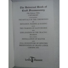 THE UNIVERSAL BOOK OF CRAFT FREEMASONERY ( francmasonerie)